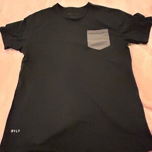 BYLT Basics Black Tee with Gray Pocket